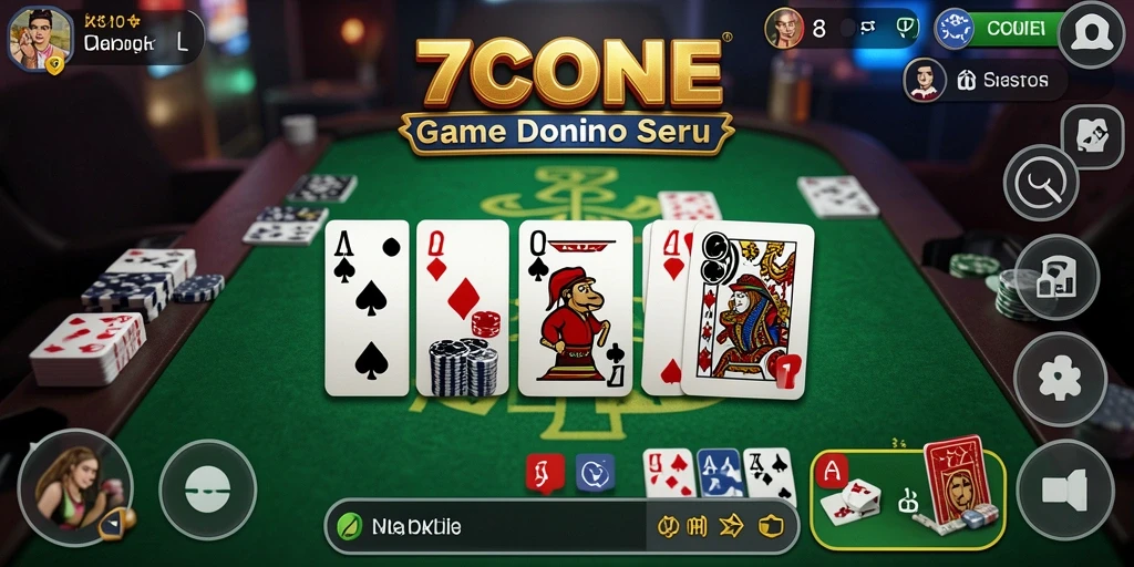 Screenshot gameplay 7CONE menampilkan serunya permainan Domino.