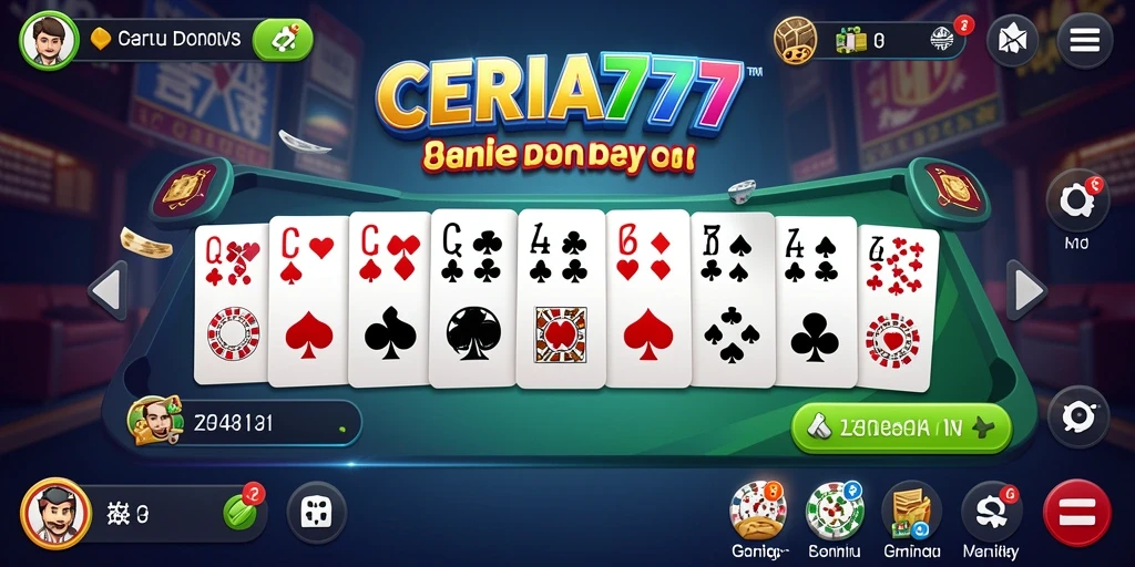 Tampilan permainan Domino CERIA777 yang menarik dan seru.