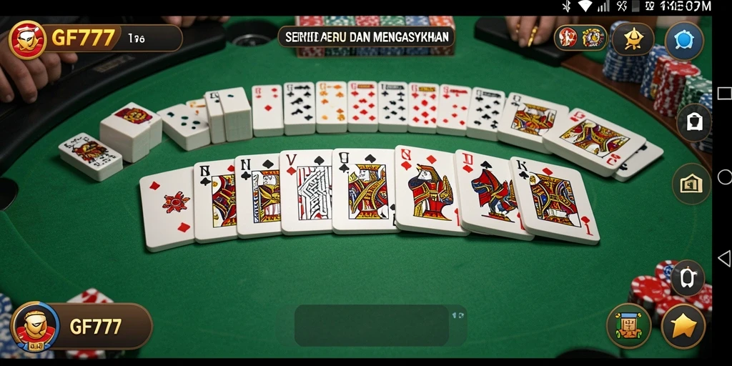 Screenshot gameplay GF777 menampilkan aksi seru bermain Domino.
