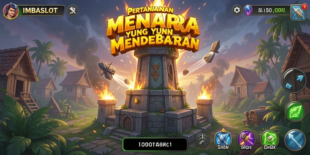 Tampilan seru gameplay IMBASLOT dalam Tower Defense.