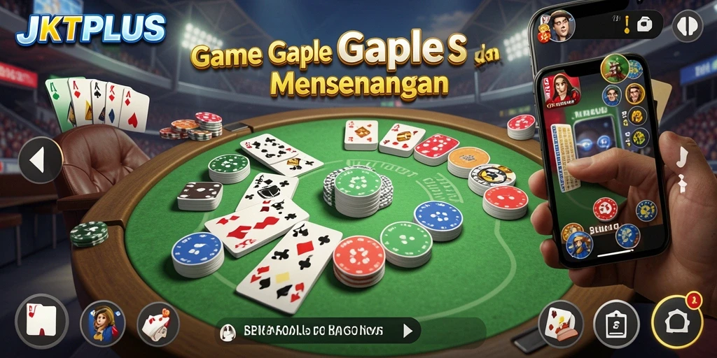 Screenshot JKTPLUS menampilkan gameplay seru Gaple online.