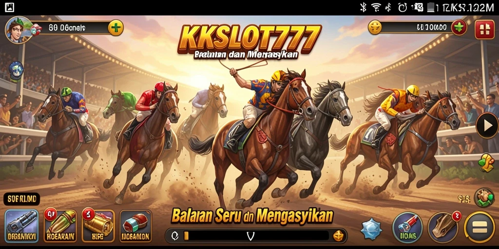 Screenshot KKSLOT777 menampilkan momen balap yang mendebarkan dan penuh aksi.
