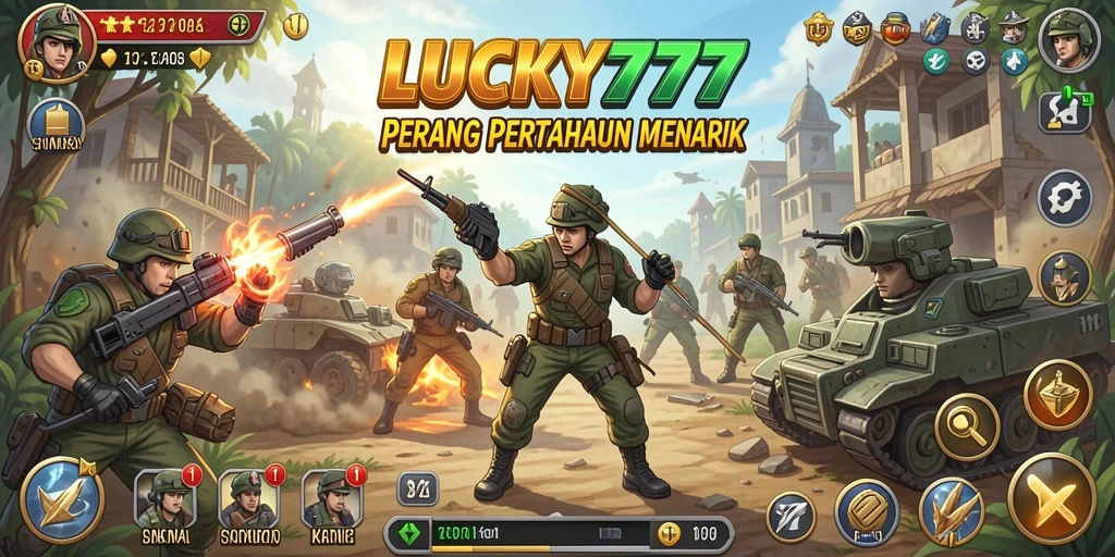 Tampilan gameplay menakjubkan dari LUCKY777 dalam Tower Defense.