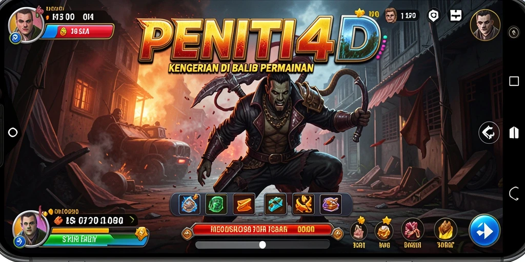 Gameplay PENITI4D dengan suasana horor yang mencekam dan menegangkan.