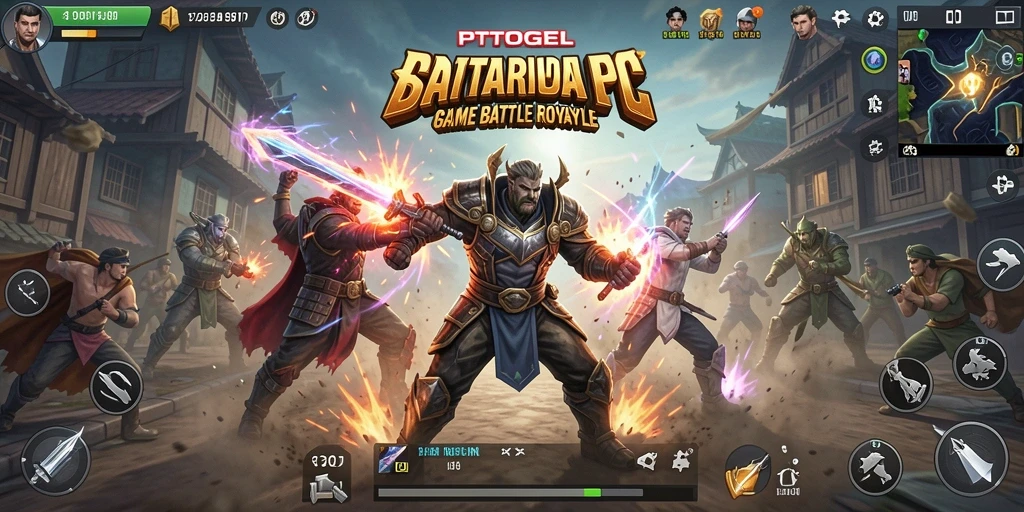 Tangkapan layar PTTOGEL menampilkan momen pertarungan intens di arena Battle Royale.