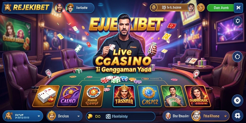 Tampilan gameplay Live Casino yang menawan dan interaktif di REJEKIBET.