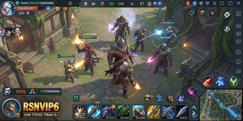 Screenshot gameplay RSNVIP6 menampilkan strategi perang yang menegangkan.
