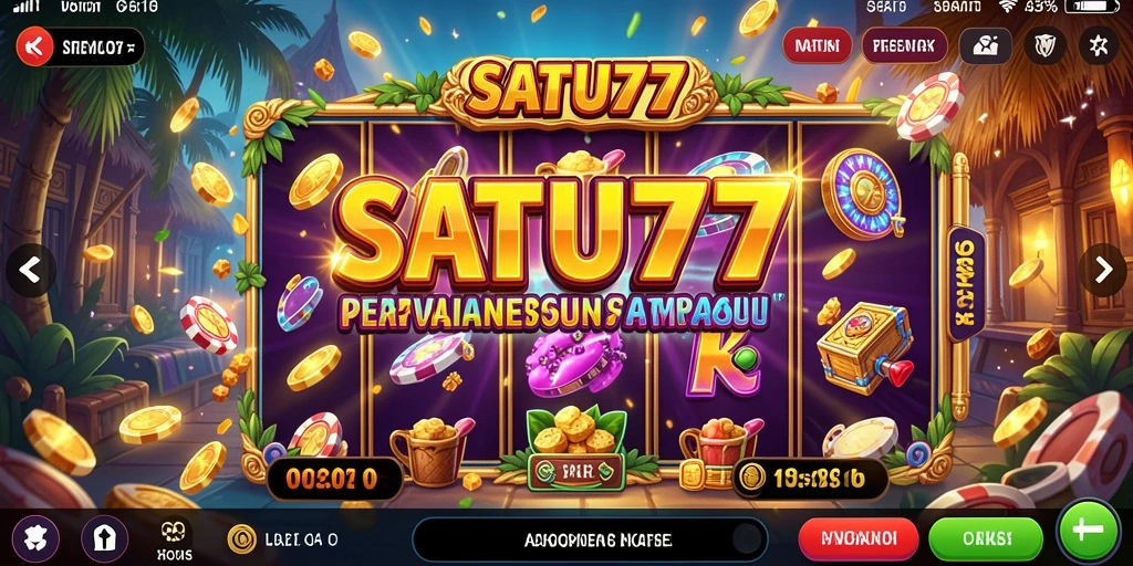 Screenshot utama SATU77 menampilkan permainan slot yang penuh warna dan menarik.